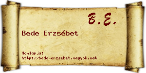 Bede Erzsébet névjegykártya